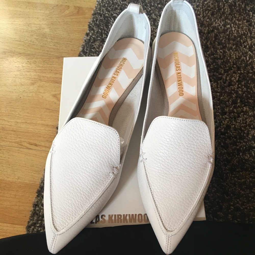 NICHOLAS KIRKWOOD Beya Point Toe Loafers White 40